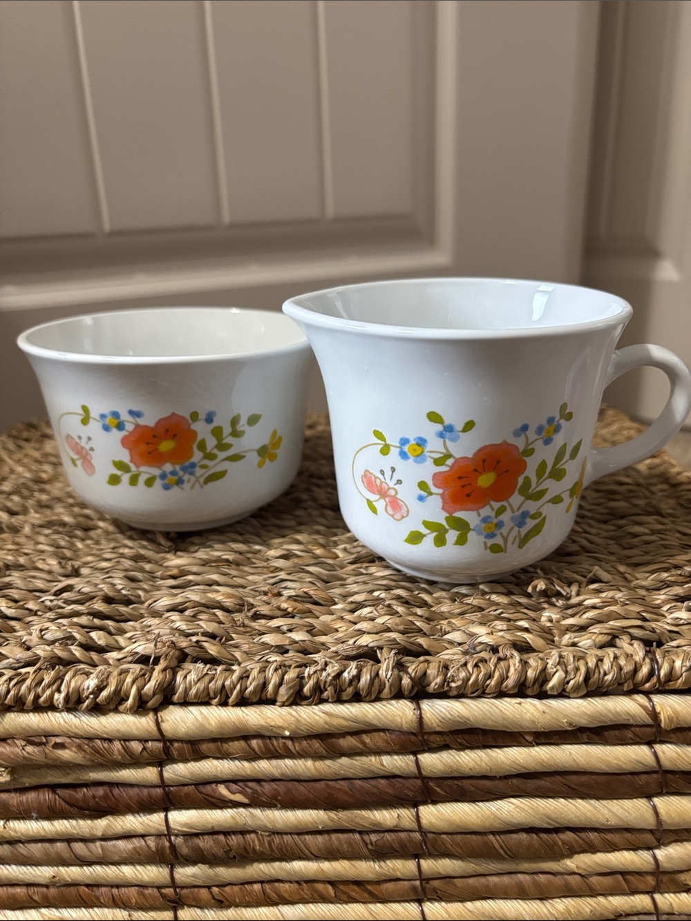 Vintage Corelle Wildflower cream and sugar set